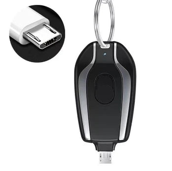 1500mAh Portable Mini  Power Bank Keychain Emergency Charger for Iphone Android Smartphone