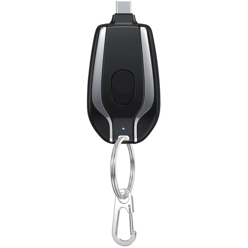 1500mAh Portable Mini  Power Bank Keychain Emergency Charger for Iphone Android Smartphone